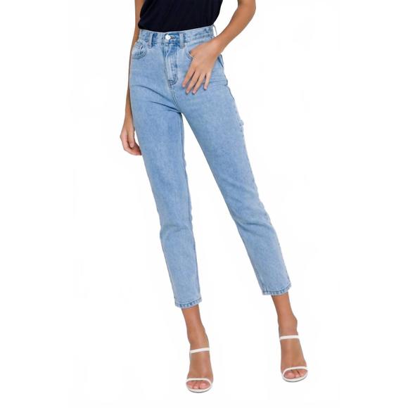 NEW 2.7 AUGUST APPAREL back slit jeans in denim - Picture 2 of 5